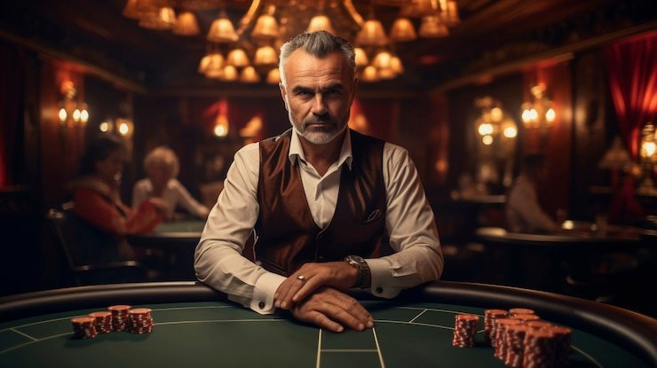Live casino table with professional dealers